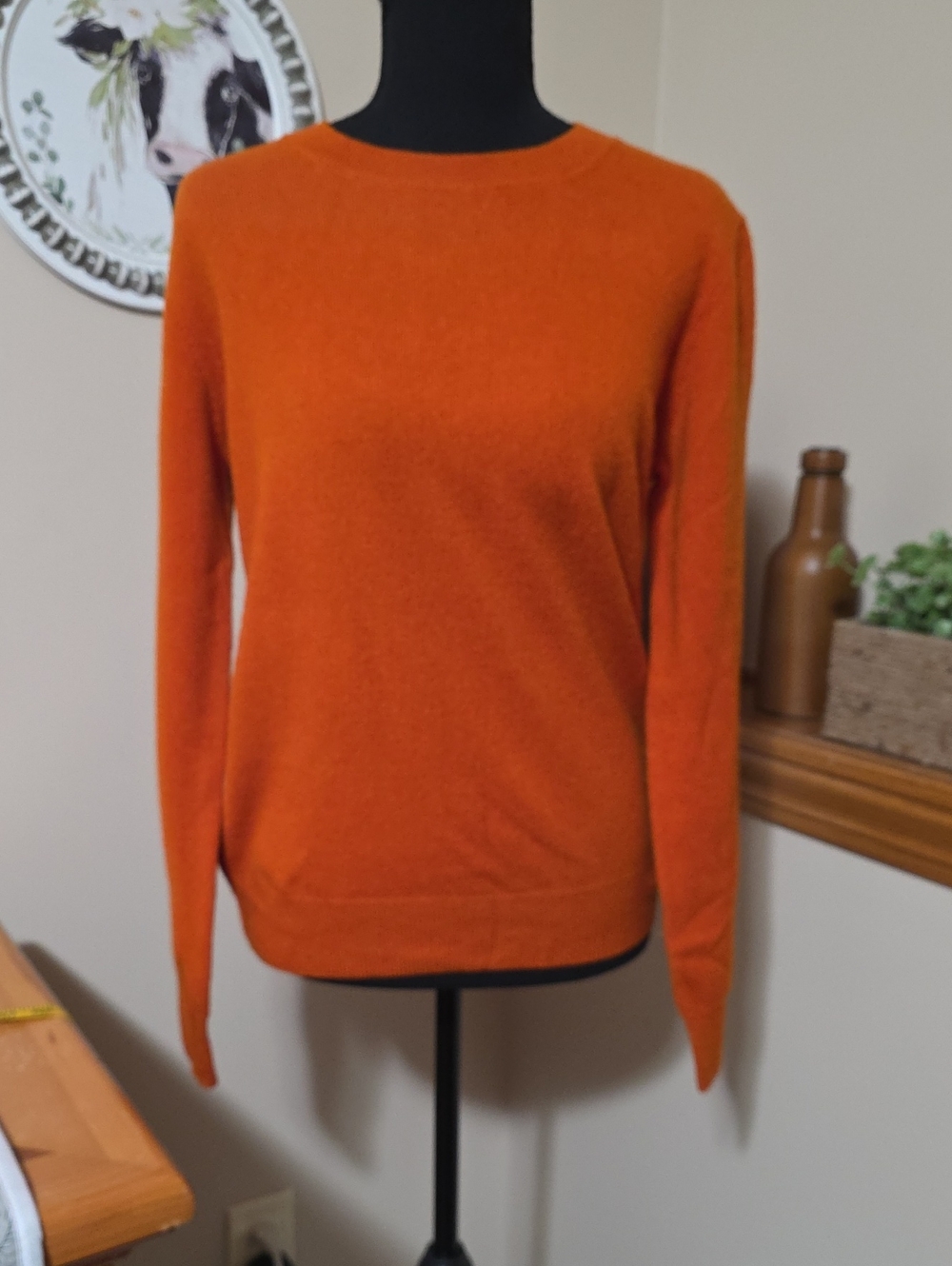 Classic Crewneck Sweater in Burnt Orange